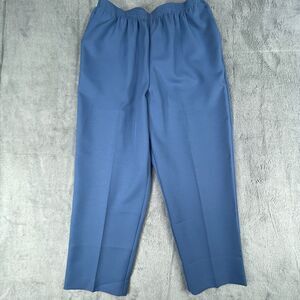 Alfred Dunner Pants Women 18 Petite Blue High-Rise Pockets Elastic Waist Pull On
